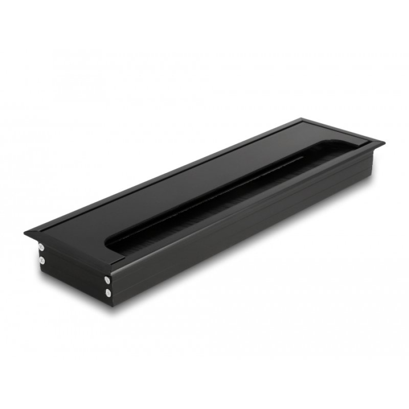 DeLOCK Passe-fil monté sur table avec brosse 280 x 80 x 28 mm, noir