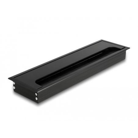 DeLOCK Cable grommet for table mounting with brush 280 x 80 x 28 mm black