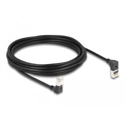 DeLOCK RJ45 Network Cable Cat.6A S/FTP Slim 90° upwards / downwards angled 5 m black