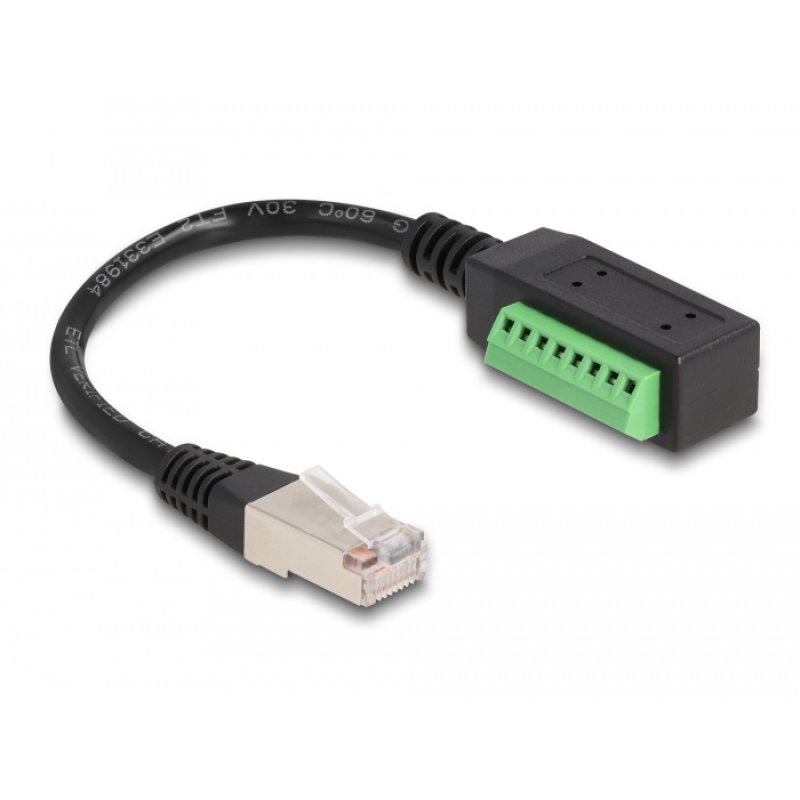 DeLOCK Adaptateur RJ45 de câble Cat.5e mâle à bloc terminal, 21,5 cm