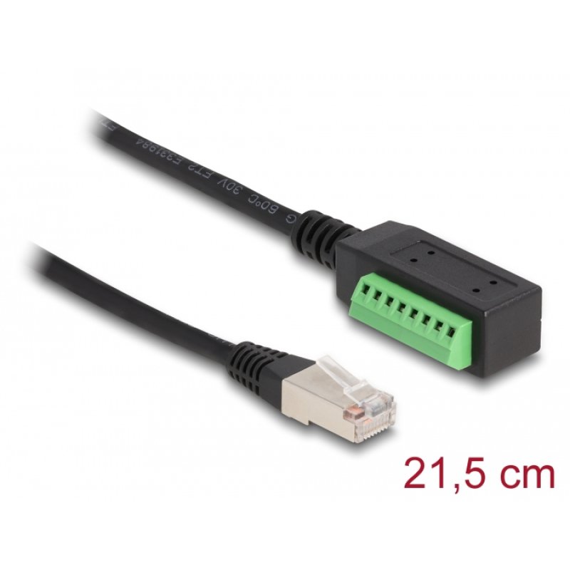 Delock RJ45 Kabel Cat.5e Stecker zu Terminalblock Adapter 21,5 cm