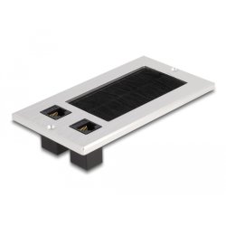 DeLOCK Cable entry with brush and 2 x RJ45 Keystone module Cat.6 aluminium