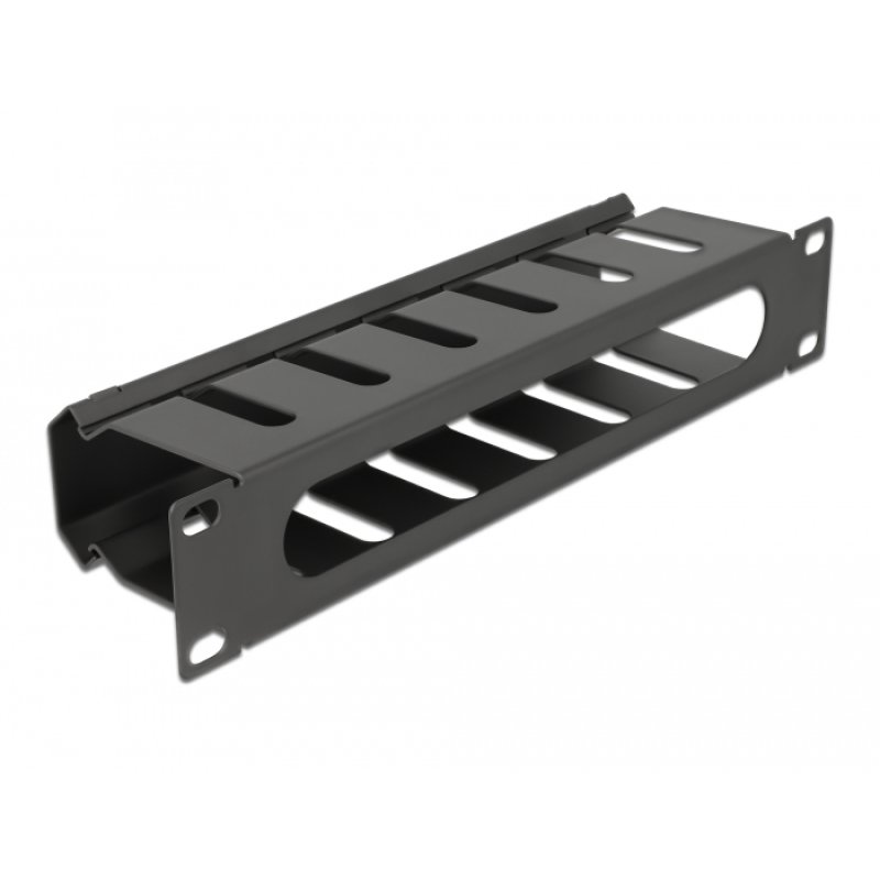 DeLOCK Goulotte 10″ de gestion des câbles avec ouverture, 1 unité, noire