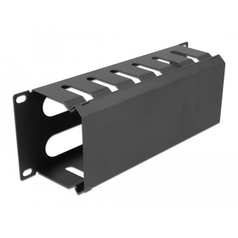 DeLOCK Goulotte 10″ de gestion des câbles avec 2 ouverture, 1 unité, noire