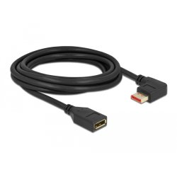 DeLOCK Câble d’extension DisplayPort mâle angulé de 90° à gauche à femelle 8K 60 Hz 3 m