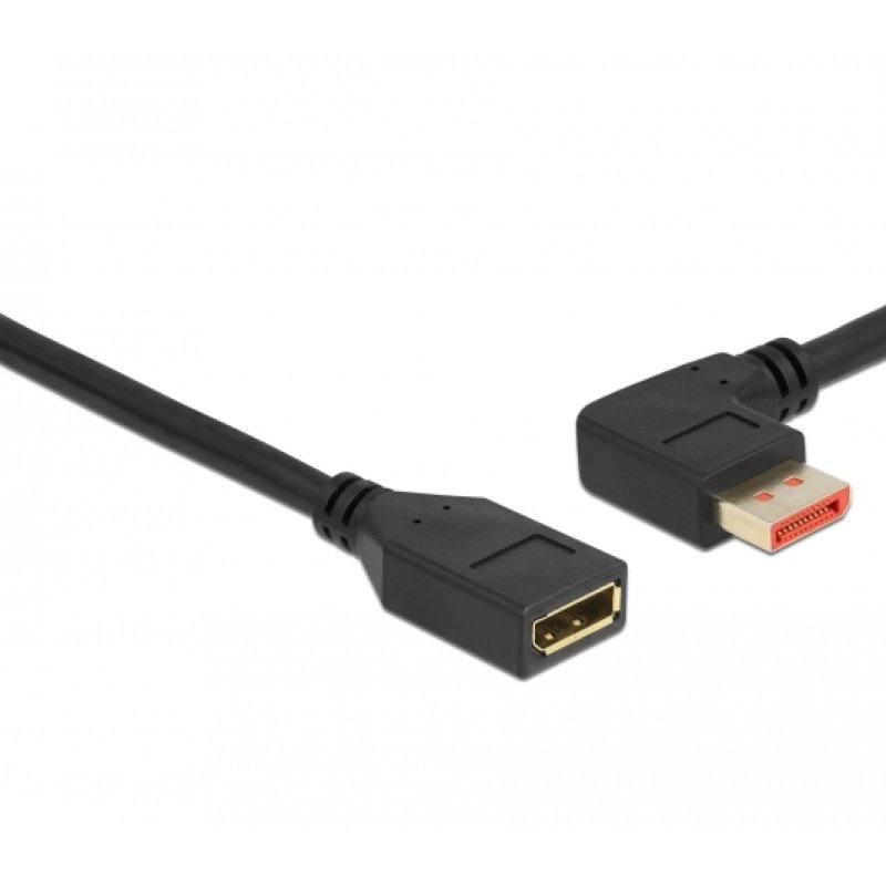 DeLOCK DisplayPort extension cable male 90° left angled to female 8K 60 Hz 3 m
