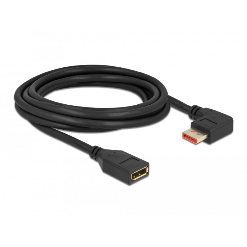 DeLOCK DisplayPort extension cable male 90° right angled to female 8K 60 Hz 3 m