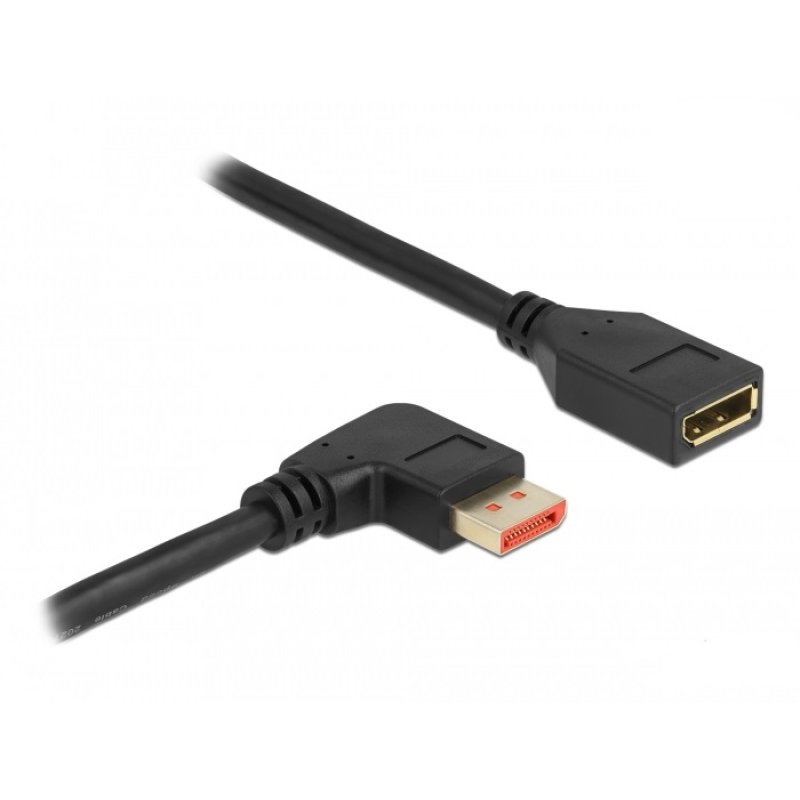 Delock DisplayPort Verlängerungskabel Stecker 90° rechts gewinkelt zu Buchse 8K 60 Hz 1 m