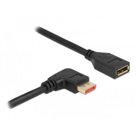 DeLOCK DisplayPort extension cable male 90° right angled to female 8K 60 Hz 1 m