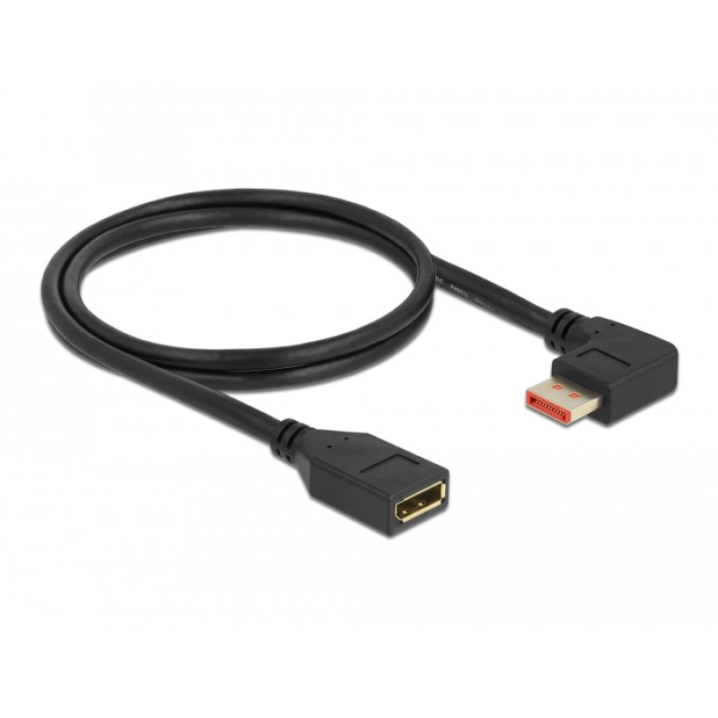 DeLOCK Câble d’extension DisplayPort mâle angulé de 90° à droite à femelle 8K 60 Hz 1 m