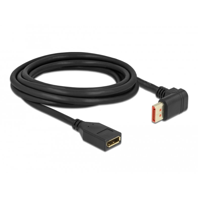 DeLOCK DisplayPort extension cable male 90° upwards angled to female 8K 60 Hz 3 m