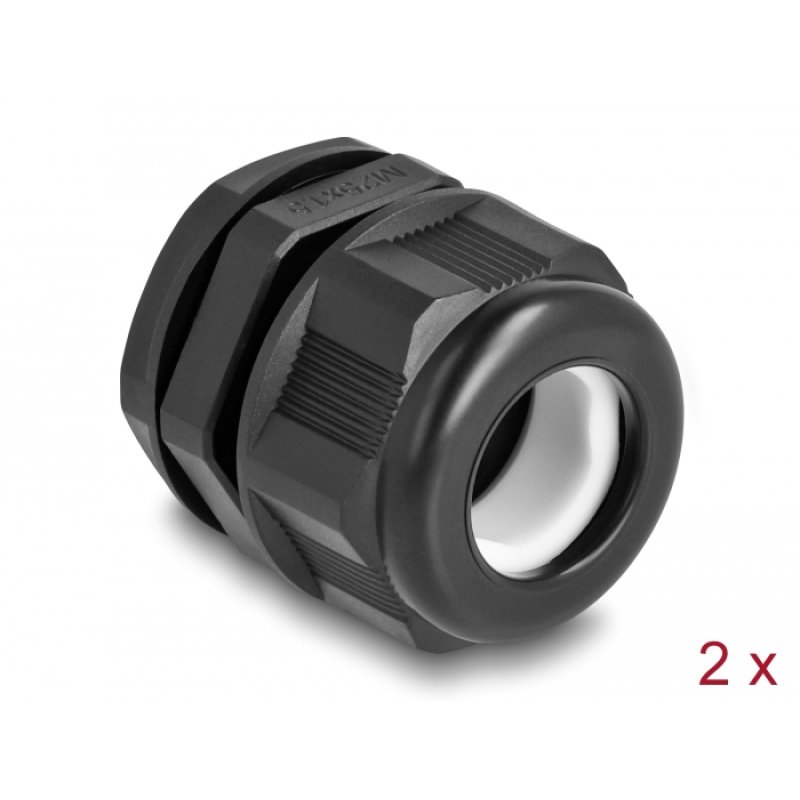 DeLOCK Presse-étoupe EX M25, noir, 2 unités