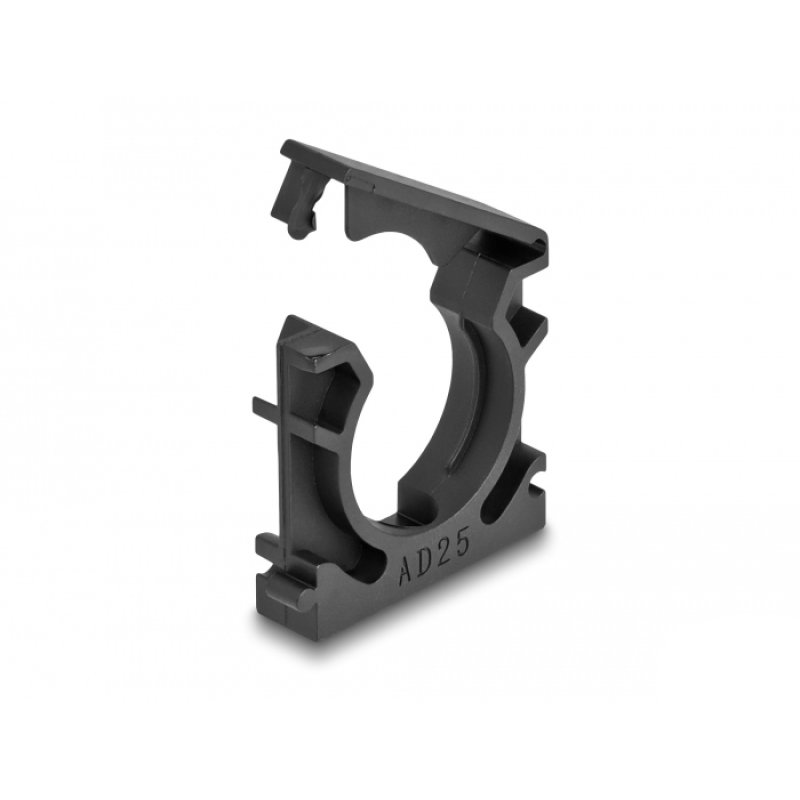 DeLOCK Support de manchon de câble avec clip de verrouillage, 25 mm, 4 unités, noir