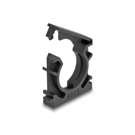 DeLOCK Support de manchon de câble avec clip de verrouillage, 25 mm, 4 unités, noir