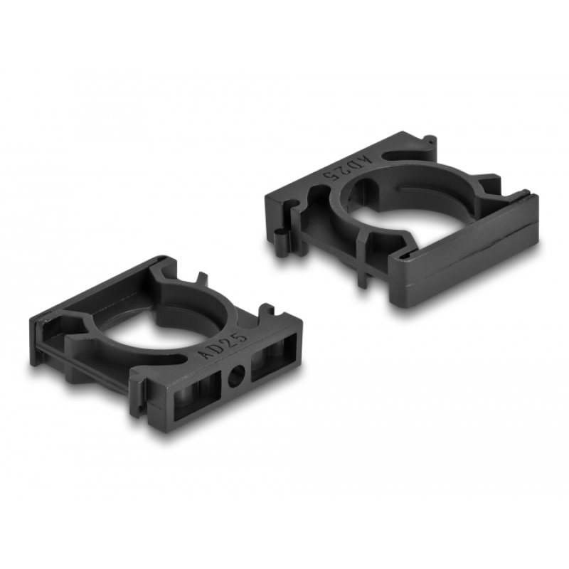 Delock Kabelschlauchhalter mit Verschlussclip 25 mm 4 Stück schwarz