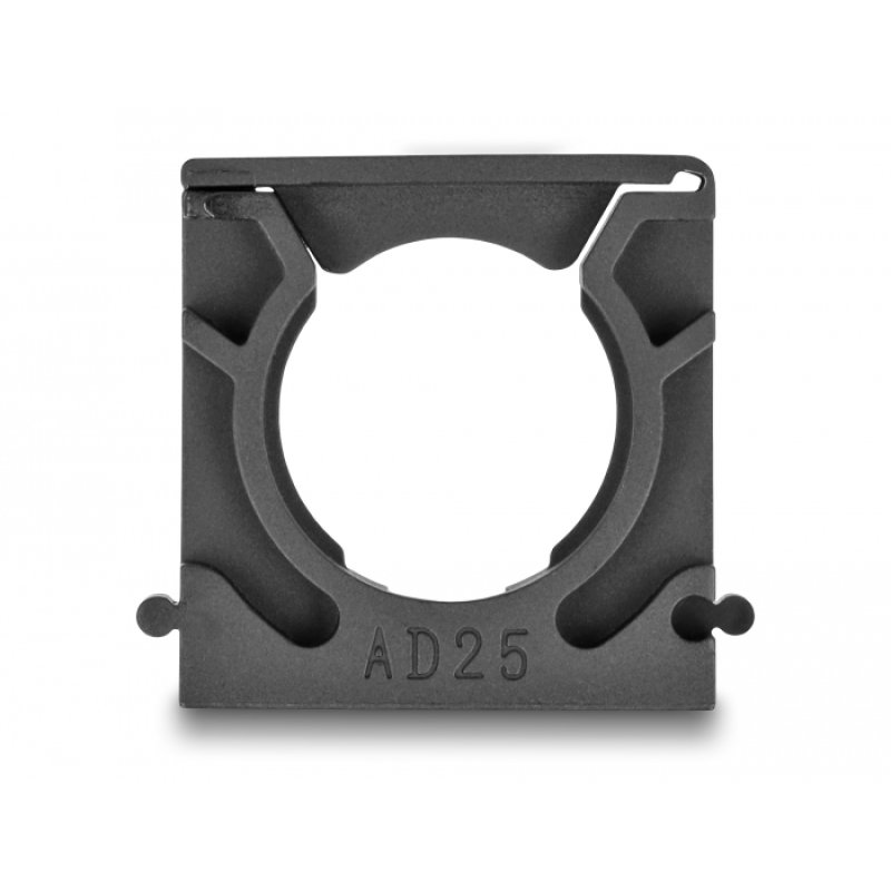 Delock Kabelschlauchhalter mit Verschlussclip 25 mm 4 Stück schwarz