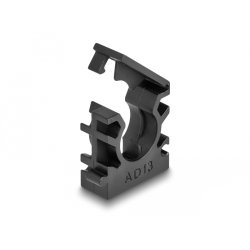DeLOCK Support de manchon de câble avec clip de verrouillage, 13 mm, 8 unités, noir
