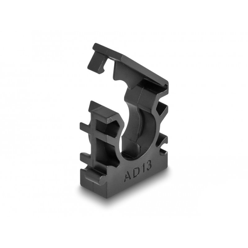 DeLOCK Support de manchon de câble avec clip de verrouillage, 13 mm, 8 unités, noir