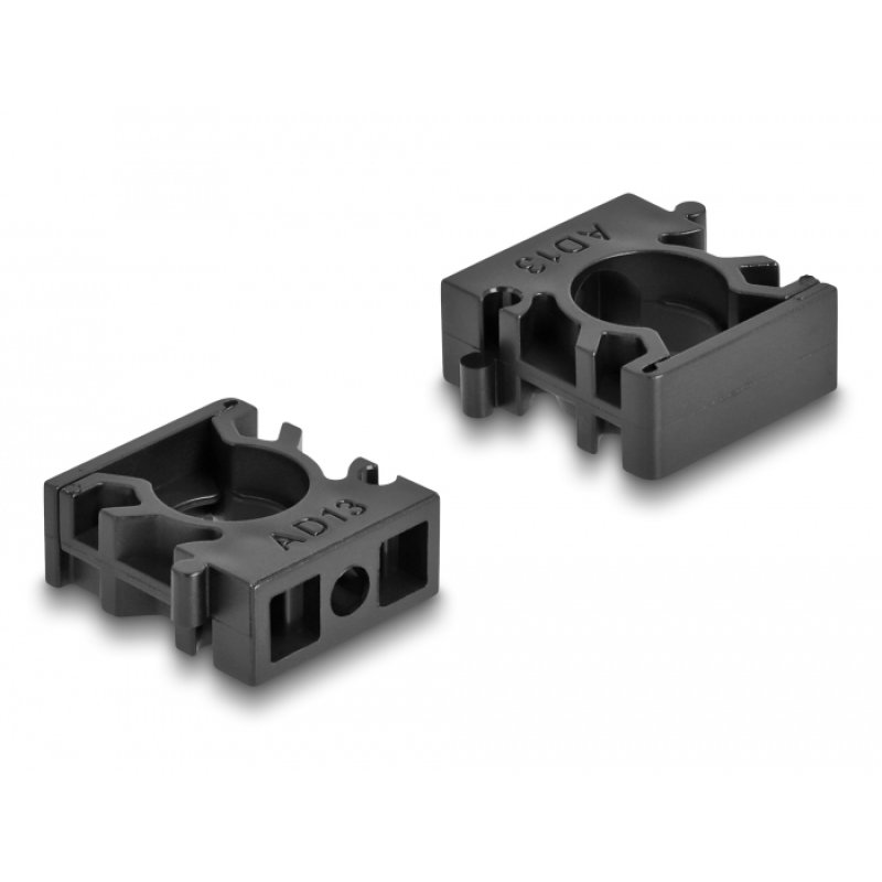 Delock Kabelschlauchhalter mit Verschlussclip 13 mm 8 Stück schwarz