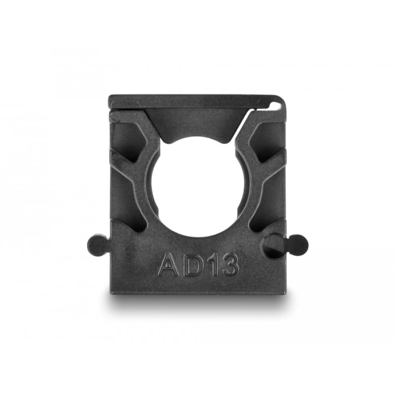 DeLOCK Cable sleeve holder with locking clip 13 mm 8 pieces black