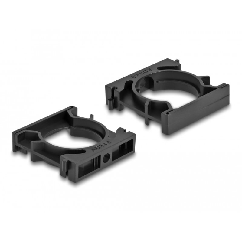 Delock Kabelschlauchhalter mit Verschlussclip 34,5 mm 4 Stück schwarz