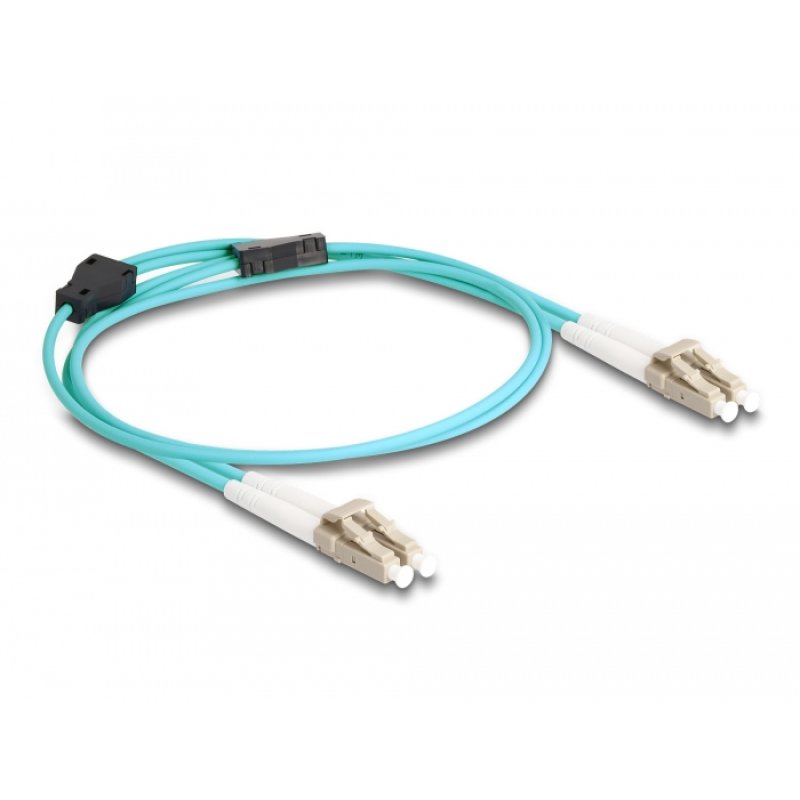 DeLOCK Câble de fibre optique avec blindage métallique LC Duplex à LC Duplex Multimode OM3, 1 m