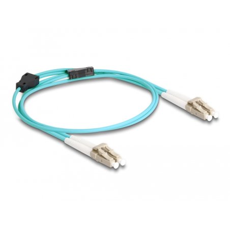 DeLOCK Fiber Optical Cable with metal armouring LC Duplex to LC Duplex Multi-mode OM3 1 m