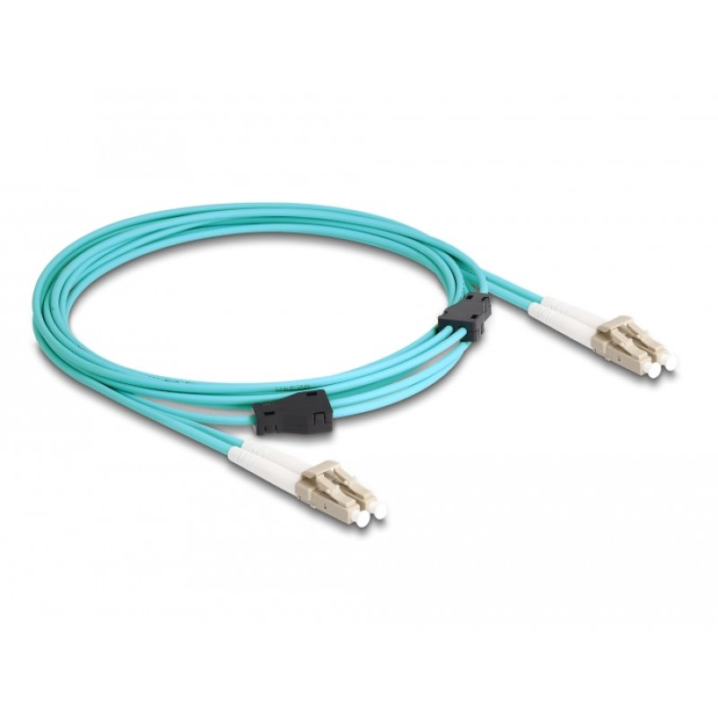DeLOCK Câble de fibre optique avec blindage métallique LC Duplex à LC Duplex Multimode OM3, 3 m