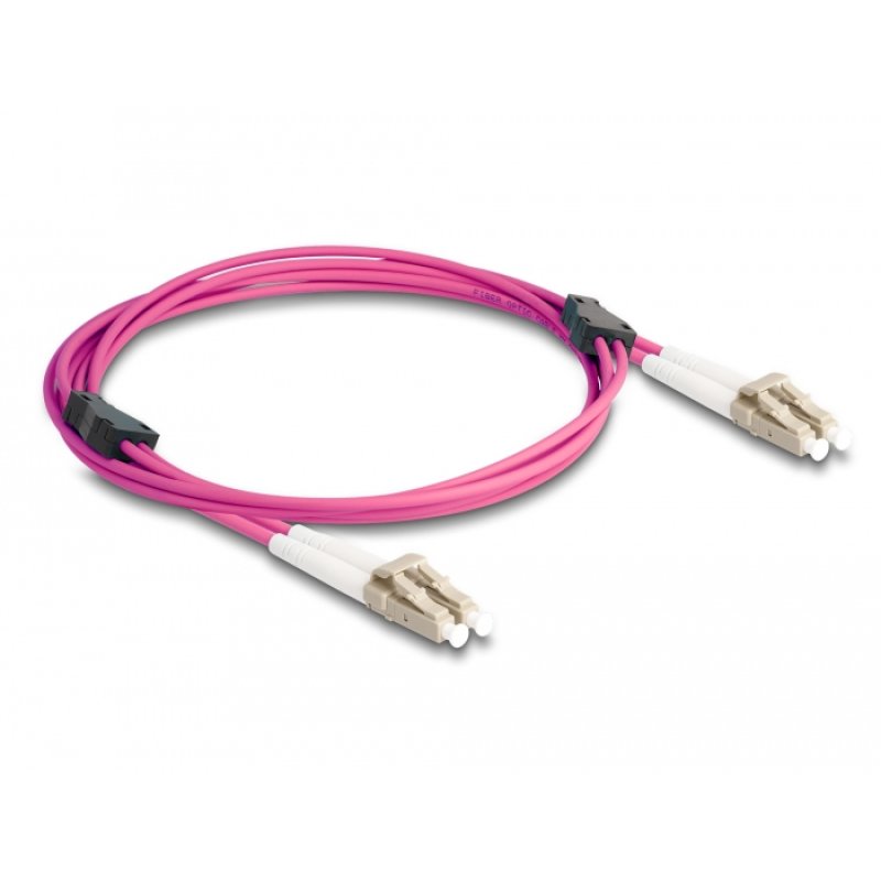 DeLOCK Câble de fibre optique avec blindage métallique LC Duplex à LC Duplex Multimode OM4, 2 m