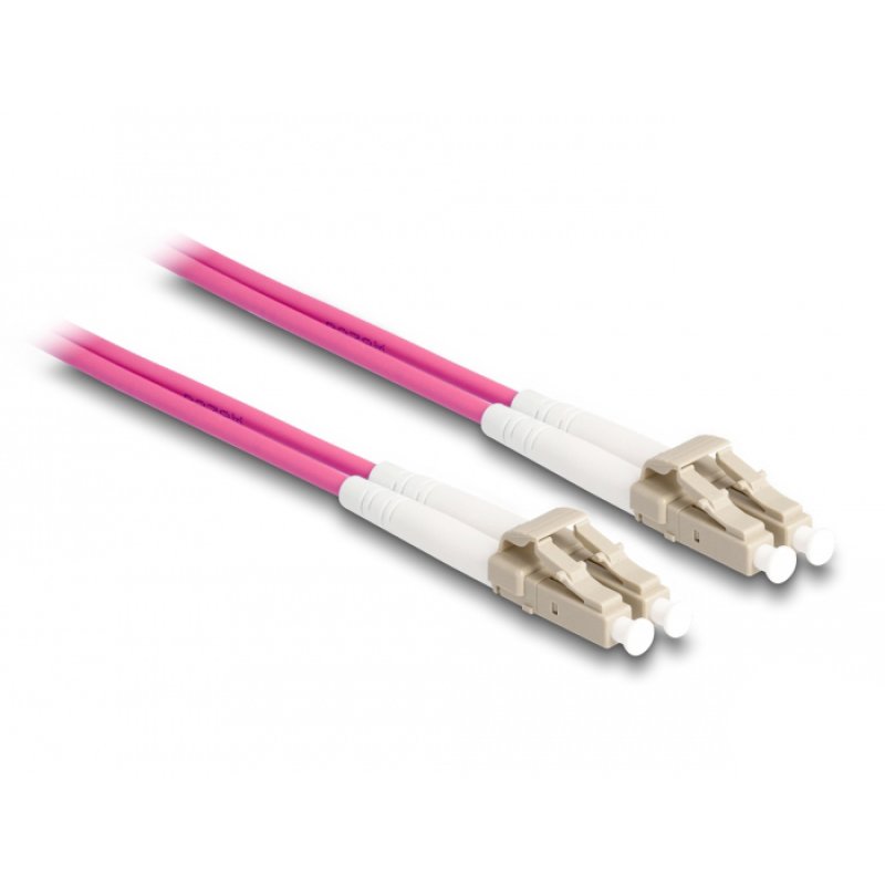 Delock LWL Kabel mit Metallarmierung LC Duplex zu LC Duplex Multimode OM4 2 m