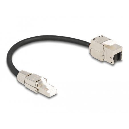 DeLOCK Cable RJ45 plug field assembly to Keystone Module RJ45 jack Cat.6A 25 cm