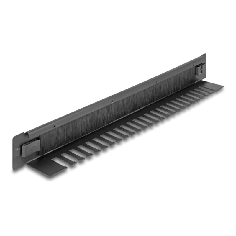 DeLOCK Bande brosse de 19″ avec support de câble, sans outil, 1U, noir