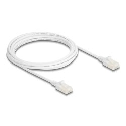 DeLOCK RJ45 Network Cable Cat.6A plug to plug with robust latch for industrial use U/UTP Slim 3 m white