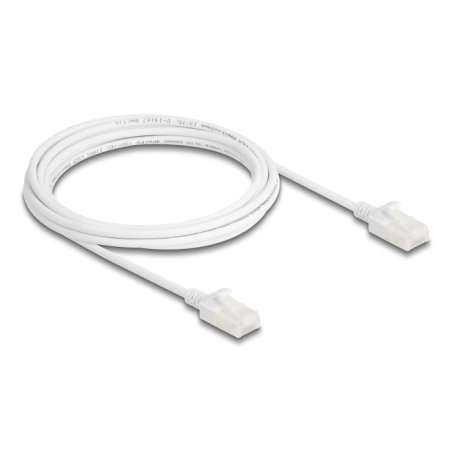 DeLOCK RJ45 Network Cable Cat.6A plug to plug with robust latch for industrial use U/UTP Slim 3 m white