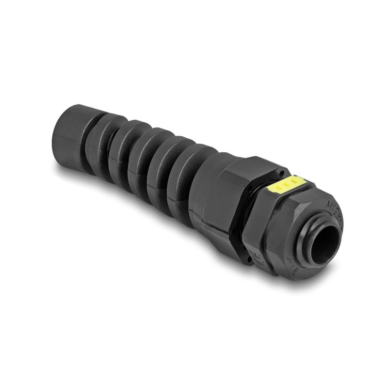 DeLOCK Cable Gland M12 with ventilation and strain relief IP68 dust and waterproof black 2 pieces