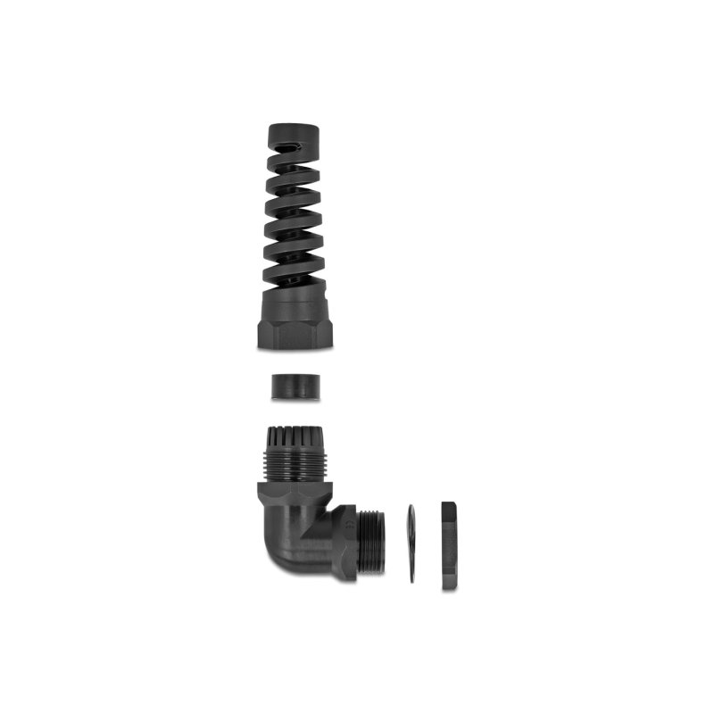 DeLOCK Cable Gland with strain relief 90° angled PG13.5 black