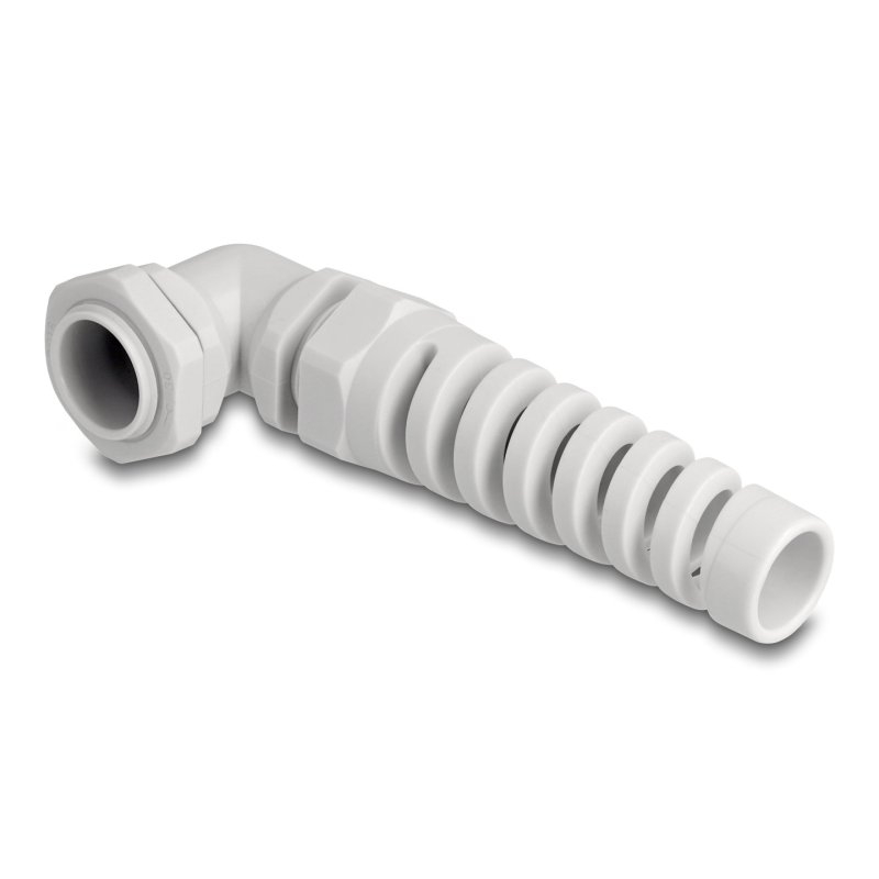 DeLOCK Presse-étoupe PG16 angulé 90° avec décharge de traction, gris