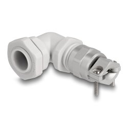 DeLOCK Cable Gland with strain relief and bending protection 90° angled PG9 grey