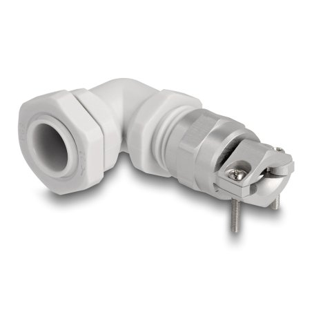 DeLOCK Cable Gland with strain relief and bending protection 90° angled PG9 grey