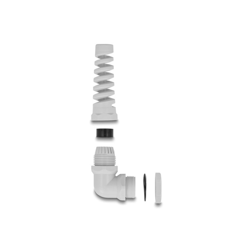 DeLOCK Presse-étoupe PG7 angulé 90° avec décharge de traction, gris