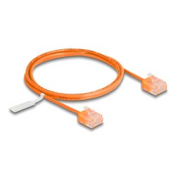 DeLOCK RJ45 Network Cable Cat.6 UTP Ultra Slim 1 m orange with short plugs