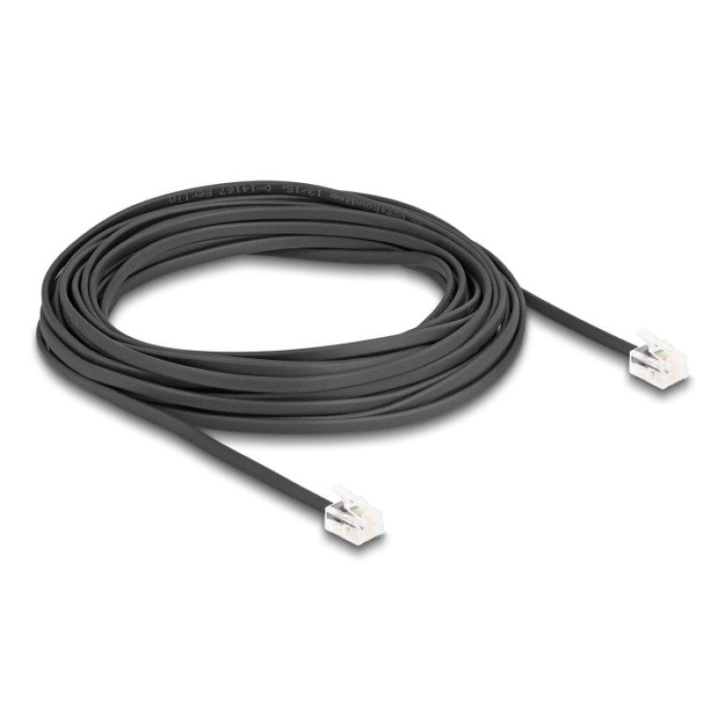 Delock Telefonkabel RJ11 Stecker zu RJ11 Stecker schwarz 10 m