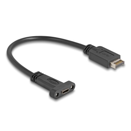 Delock USB 10 Gbps Kabel USB Typ-E Key A 20 Pin Stecker zu USB Type-C™ Buchse zum Einbau 25 cm