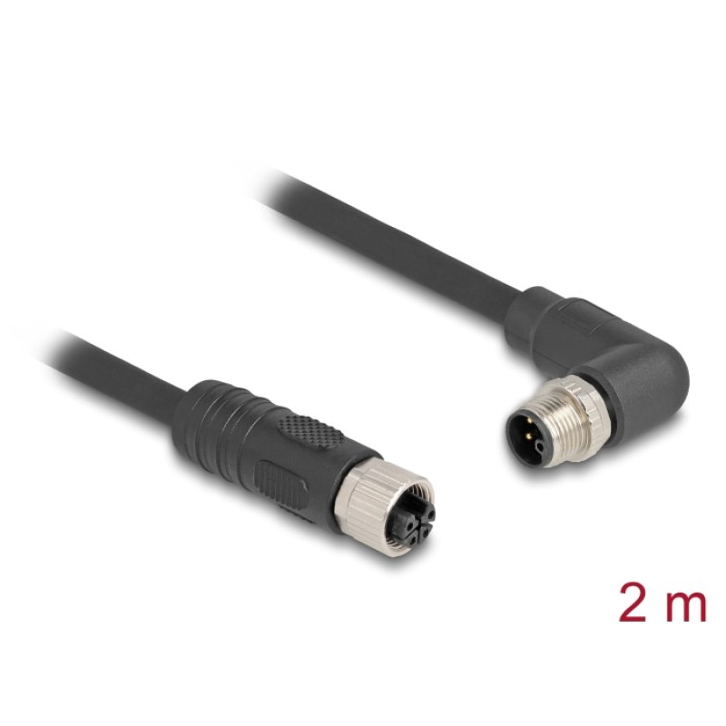 DeLOCK 80529 sensor/actuator cable 2 m RST M12 Black
