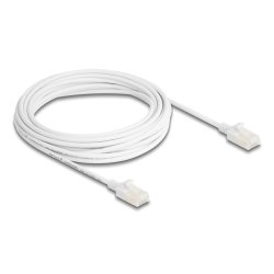 DeLOCK RJ45 Network Cable Cat.6A plug to plug with robust latch for industrial use U/UTP Slim 5 m white