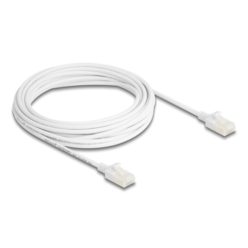 DeLOCK Câble de réseau RJ45 Cat.6A mâle à mâle avec loquet robuste pour utilisation industrielle U/UTP Slim, 5 m,
