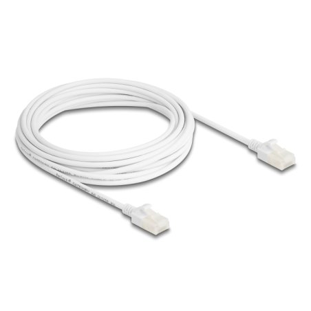 DeLOCK RJ45 Network Cable Cat.6A plug to plug with robust latch for industrial use U/UTP Slim 5 m white