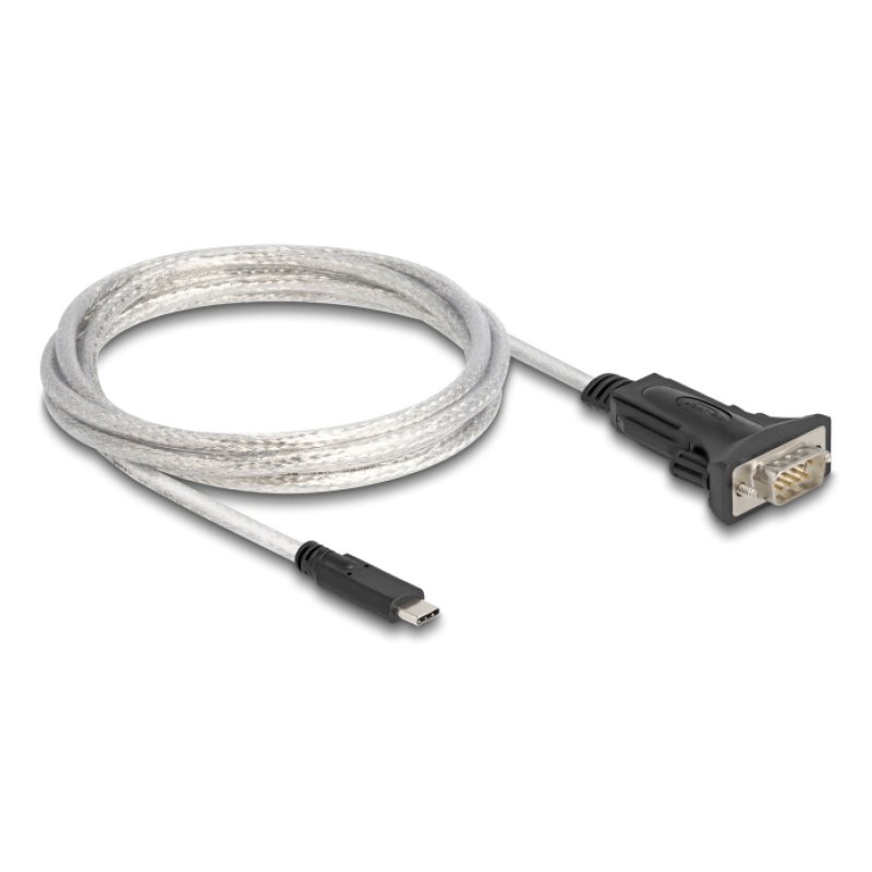 DeLOCK 64270 câble Série Noir, Transparent 2 m USB Type-C DB-9