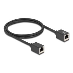 Delock Netzwerk Verlängerungskabel Kupplung RJ45 Buchse zu RJ45 Buchse Cat.6A S/FTP 1 m schwarz