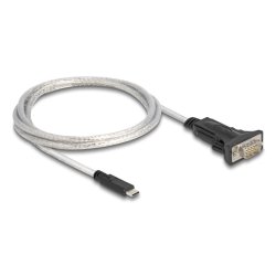 DeLOCK 64269 câble Série Noir, Transparent 1 m USB Type-C DB-9